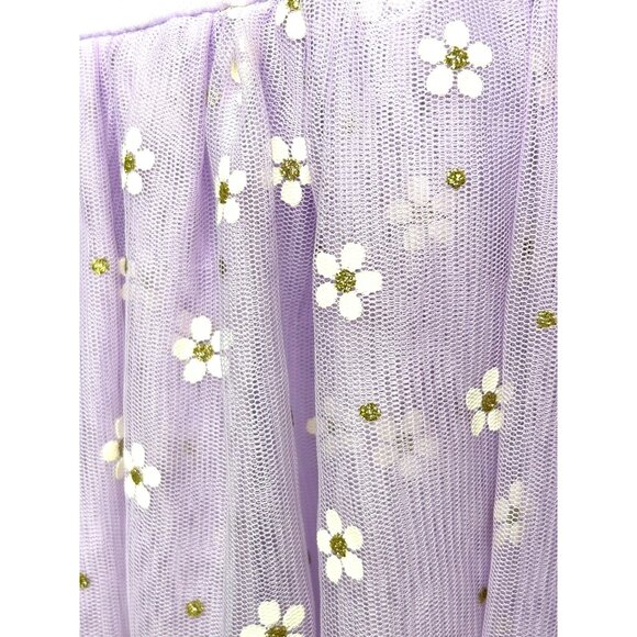 Cat & Jack Girls’ Dress S 6/6X Lavender Ruffled Cap Sleeves Daisy Overlays Party - Picture 9 of 9